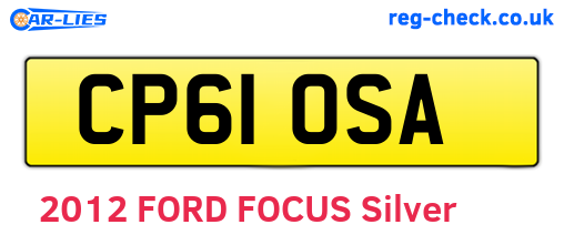 CP61OSA are the vehicle registration plates.