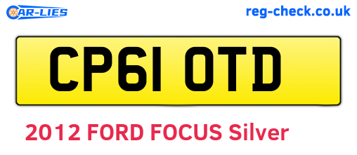 CP61OTD are the vehicle registration plates.