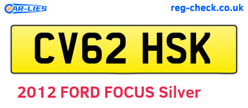 CV62HSK are the vehicle registration plates.