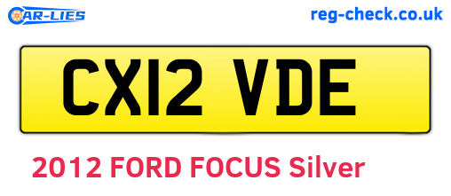 CX12VDE are the vehicle registration plates.