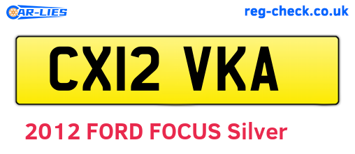 CX12VKA are the vehicle registration plates.