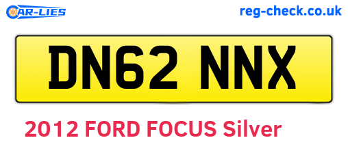 DN62NNX are the vehicle registration plates.