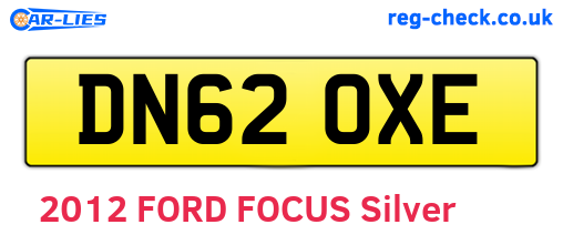 DN62OXE are the vehicle registration plates.
