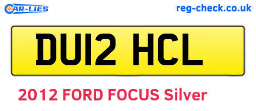 DU12HCL are the vehicle registration plates.
