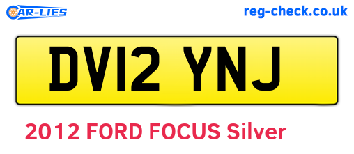 DV12YNJ are the vehicle registration plates.