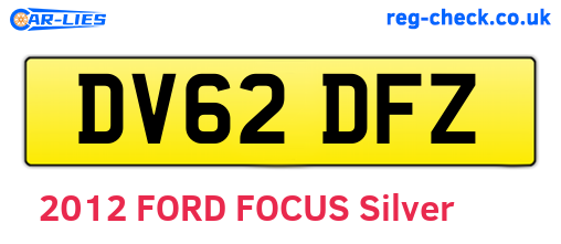 DV62DFZ are the vehicle registration plates.