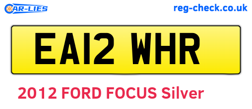 EA12WHR are the vehicle registration plates.