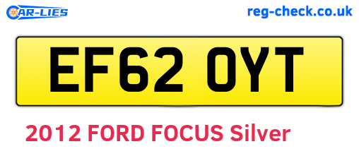 EF62OYT are the vehicle registration plates.