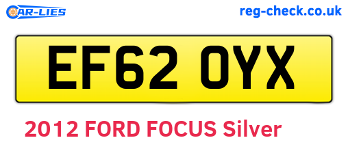 EF62OYX are the vehicle registration plates.
