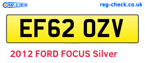 EF62OZV are the vehicle registration plates.