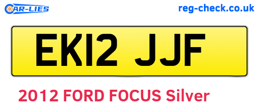 EK12JJF are the vehicle registration plates.