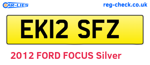 EK12SFZ are the vehicle registration plates.