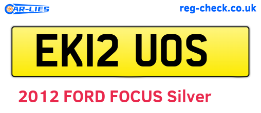 EK12UOS are the vehicle registration plates.