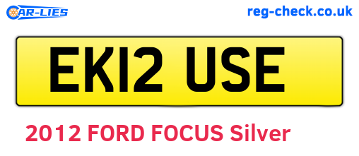 EK12USE are the vehicle registration plates.
