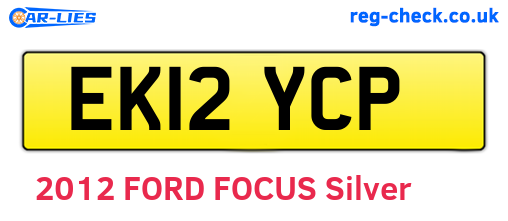 EK12YCP are the vehicle registration plates.