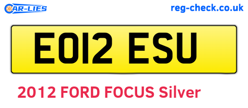 EO12ESU are the vehicle registration plates.