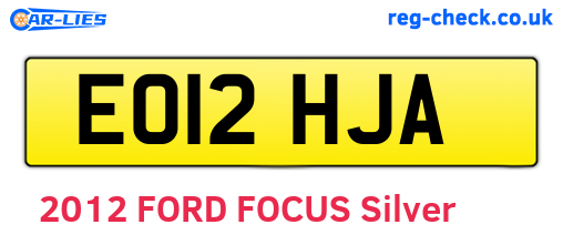 EO12HJA are the vehicle registration plates.