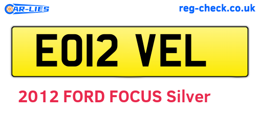 EO12VEL are the vehicle registration plates.