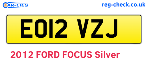 EO12VZJ are the vehicle registration plates.