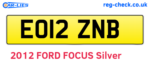 EO12ZNB are the vehicle registration plates.