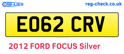 EO62CRV are the vehicle registration plates.