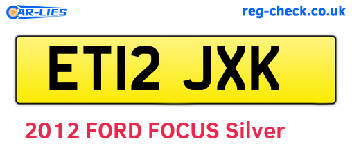ET12JXK are the vehicle registration plates.
