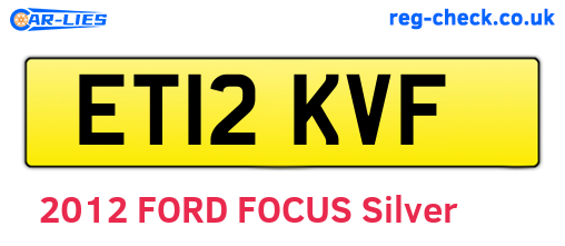 ET12KVF are the vehicle registration plates.