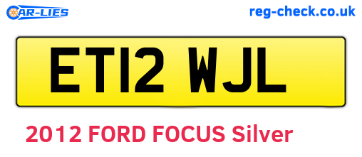 ET12WJL are the vehicle registration plates.