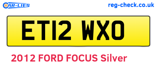 ET12WXO are the vehicle registration plates.