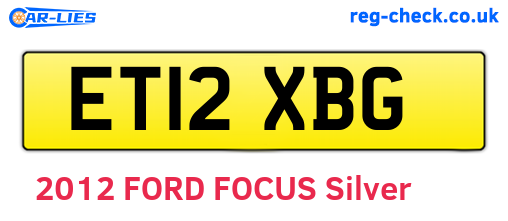 ET12XBG are the vehicle registration plates.