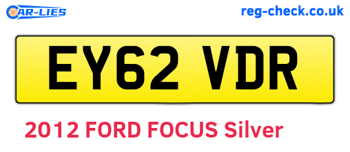 EY62VDR are the vehicle registration plates.