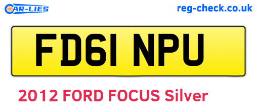 FD61NPU are the vehicle registration plates.