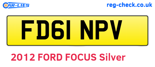 FD61NPV are the vehicle registration plates.