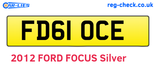 FD61OCE are the vehicle registration plates.