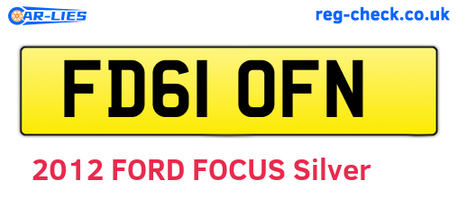 FD61OFN are the vehicle registration plates.