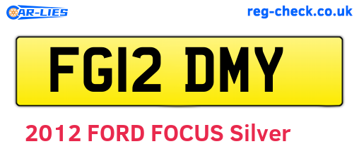 FG12DMY are the vehicle registration plates.