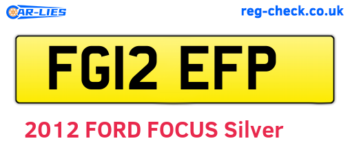 FG12EFP are the vehicle registration plates.