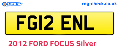 FG12ENL are the vehicle registration plates.
