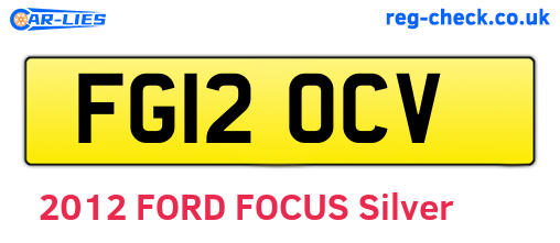 FG12OCV are the vehicle registration plates.