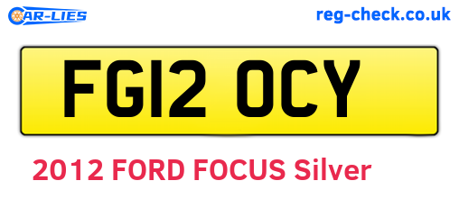 FG12OCY are the vehicle registration plates.