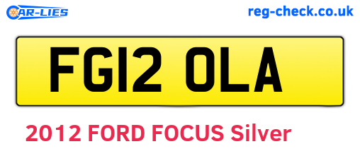 FG12OLA are the vehicle registration plates.