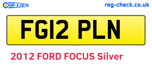FG12PLN are the vehicle registration plates.