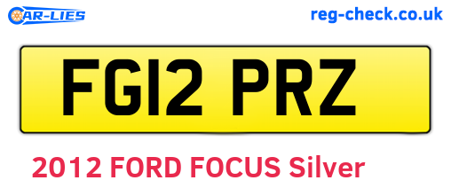 FG12PRZ are the vehicle registration plates.