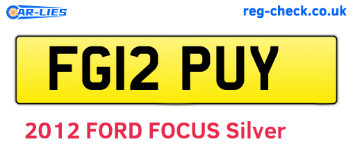 FG12PUY are the vehicle registration plates.
