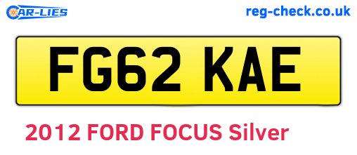 FG62KAE are the vehicle registration plates.