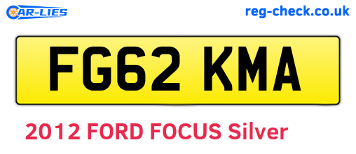 FG62KMA are the vehicle registration plates.
