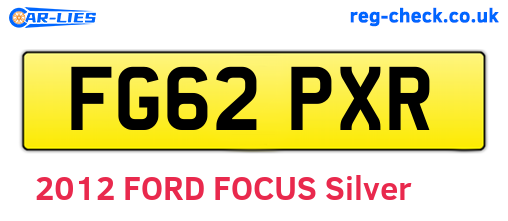 FG62PXR are the vehicle registration plates.