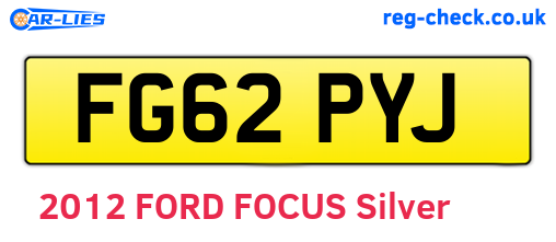 FG62PYJ are the vehicle registration plates.