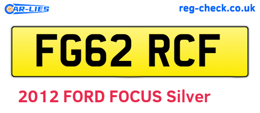 FG62RCF are the vehicle registration plates.