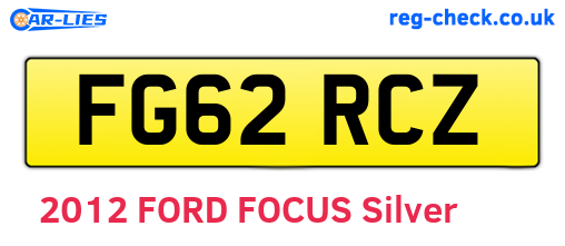 FG62RCZ are the vehicle registration plates.